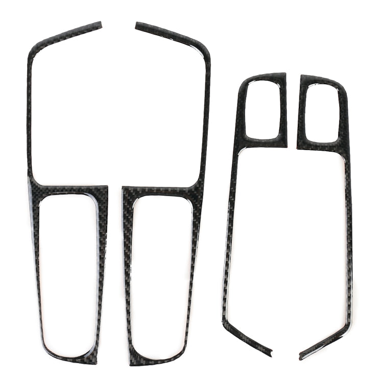 Carbon fiber window button panel sticker templates, two long and two small pieces