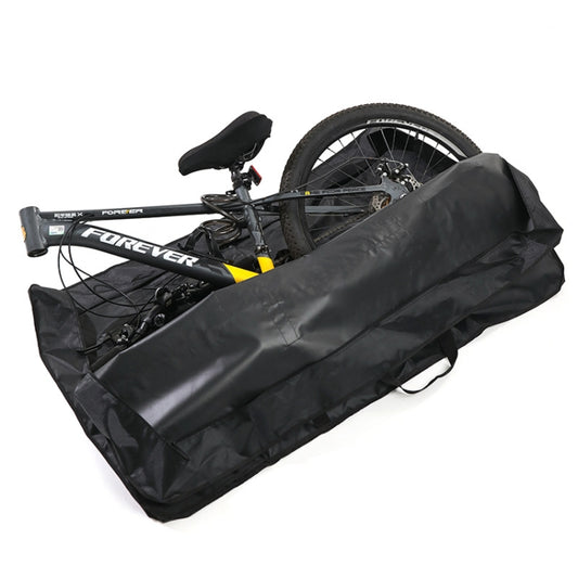 Black bicycle loading bag with side straps and carry handles for bike transport