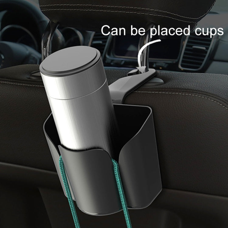 Car back seat trash bin with drink cup holder insert for quick storage