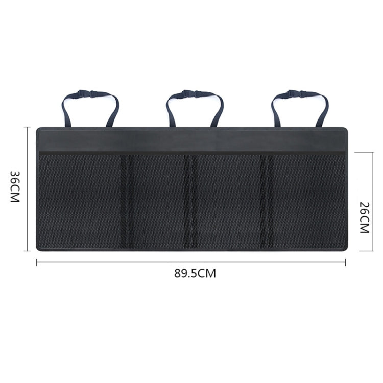 Black car hanging organizer bag with top handles, 89.5 x 36 cm