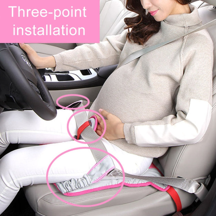 Car safety seat protective pad with three connected straps secured on the seat