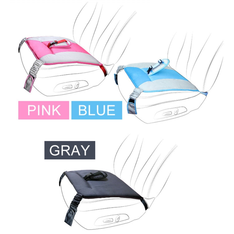 Car safety seat protective pad in pink, blue, and gray color options