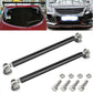 Pair of black metal front lip bars with bolt-on end clamps and included screws
