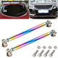 Pair of iridescent rainbow metal front lip bars with bolt-on end clamps and screws