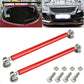 Car lip support bars, red metal two-piece set with mounting brackets and bolts