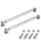Car lip support bars, silver metal two-piece set with clamps and hex nuts