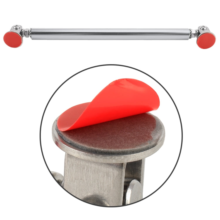 Car lip support bars, red metal two-piece set with protective foam pad tip