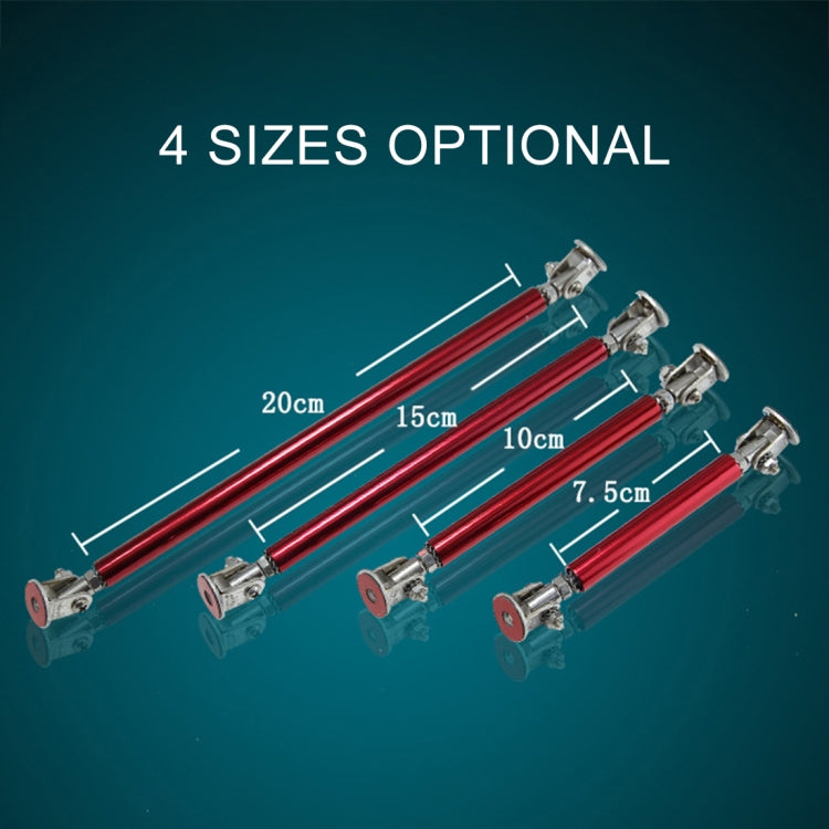 Car lip support bar size chart with lengths 7.5cm, 10cm, 15cm, 20cm