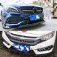 Car front lip with installed metal support rod bars and mounting brackets