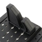 Close-up of black silicone phone holder side arm and mounting plate holes