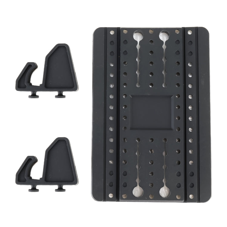 Black silicone dashboard mat and phone holder clips accessory set