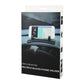Phone holder product box showing a black silicone mat and side arm mounts