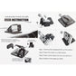 Dashboard phone holder packaging showing a step-by-step user instruction diagram