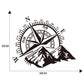 Compass rose and mountain PVC sticker diagram with north direction markings