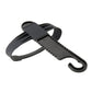 Black plastic car backseat tissue box hanger hook with curved mounting arms