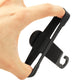 Hand-held black car backseat tissue box hanger hook, ridged grip strap, hook loop