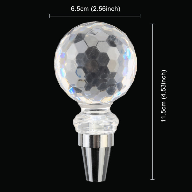 Spherical faceted crystal gear shift knob with 6.5 cm x 11.5 cm dimensions