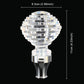 Crystal gear shift knob with faceted clear top and chrome base, vertical profile