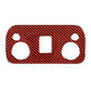 Car roof light panel sticker in red carbon-fiber with three circle and square cutouts