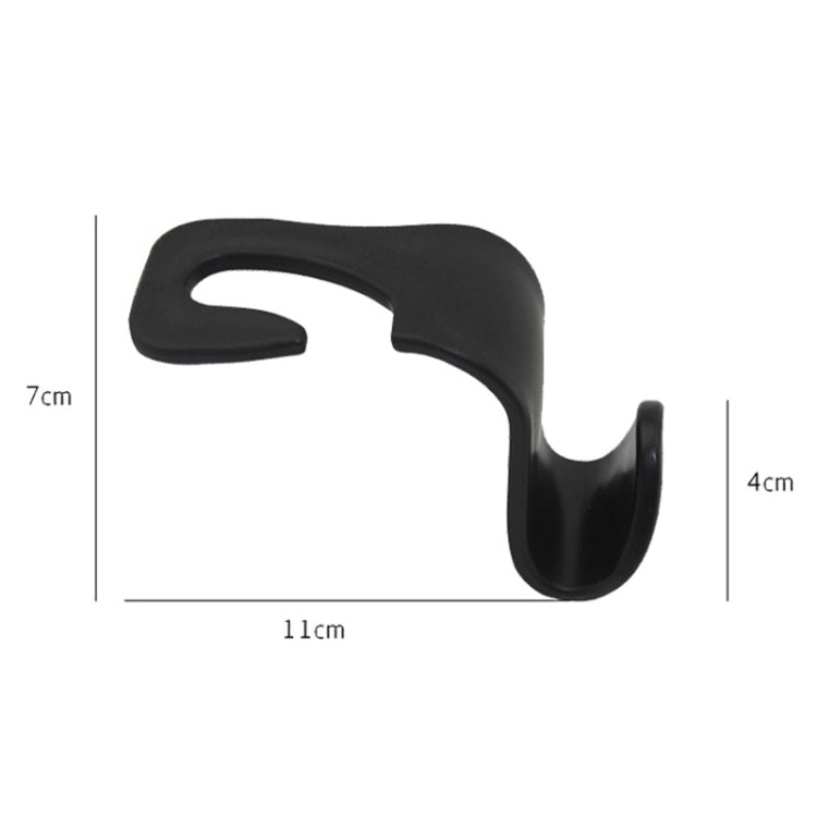 Car back seat hook with size guide, black plastic semi-circular arc hook