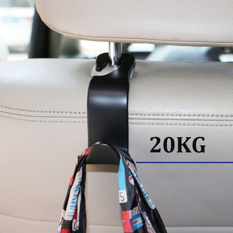 Car back seat hook set: black plastic holder with colorful strap on seat metal rod base