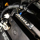 Installed power distribution bus bar with ten screw terminals and vehicle wiring