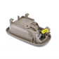 Beige inner door handle housing with exposed mounting hardware and spring parts