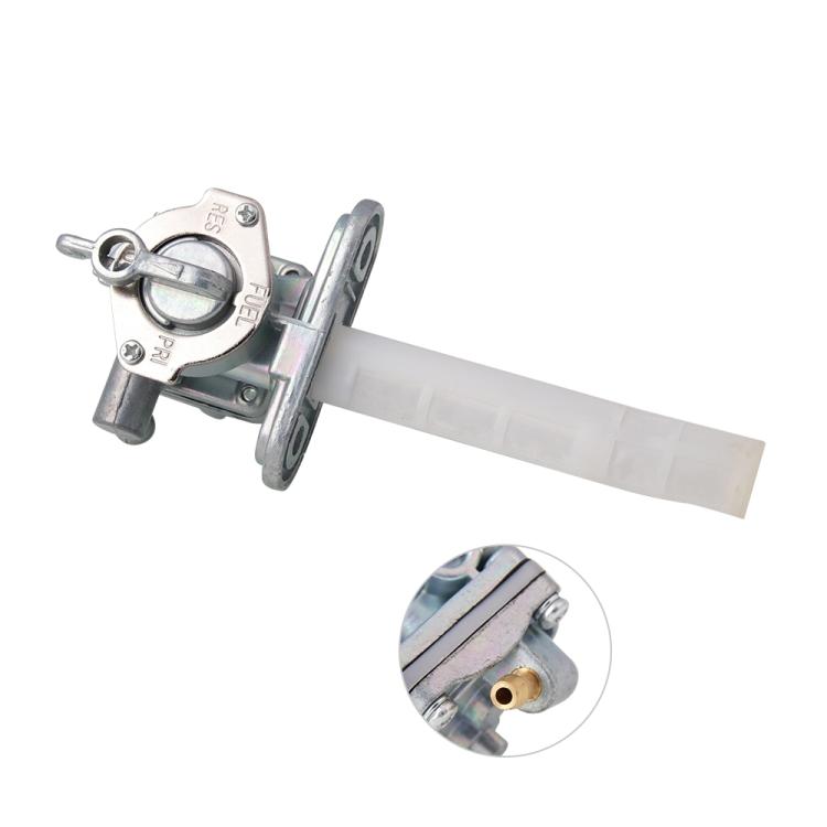 Fuel petcock valve assembly with clear vacuum line and metal mounting flange