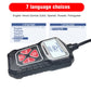Black and red OBD2 code reader with LCD screen and navigation buttons