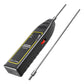 Black electronic stethoscope unit with two long metal probes, side view.
