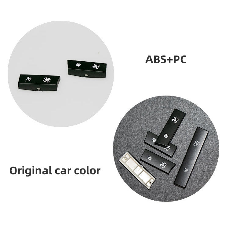 Black air volume switch cover with white fan icons, ABS+PC material