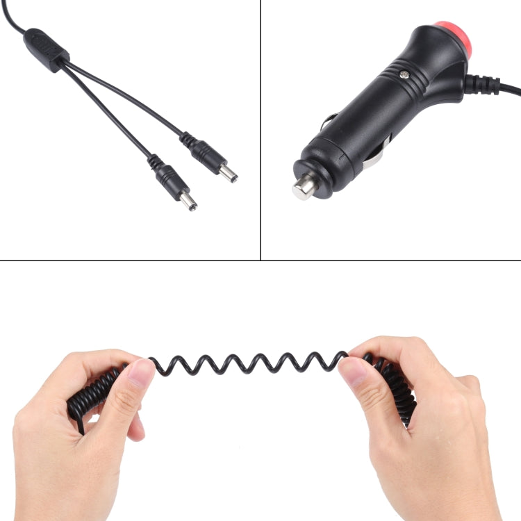 Car cigarette lighter switch plug spring coil cable held by hands