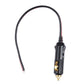 Car cigarette lighter extension cable plug with switch, black housing, gold tip