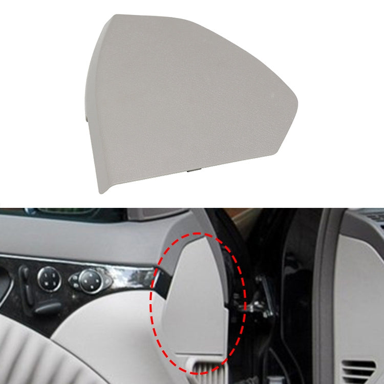 Right front door trim panel cover, gray textured plastic