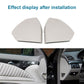 Installed front door trim panel covers, light gray textured plastic pair