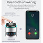 Car Bluetooth FM audio adapter with phone call controls and microphone, silver-and-black body