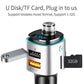 Car Bluetooth MP3 player with U disk and TF card slots, blue LED display