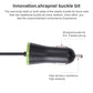 Black mini car charger with green ring, spring cable and metal plug, compact design