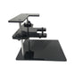 Black car frame repair adapter stand with angled top bracket and base platform