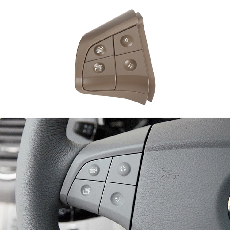 Left-side 4-button steering wheel switch panel, coffee brown with four control icons