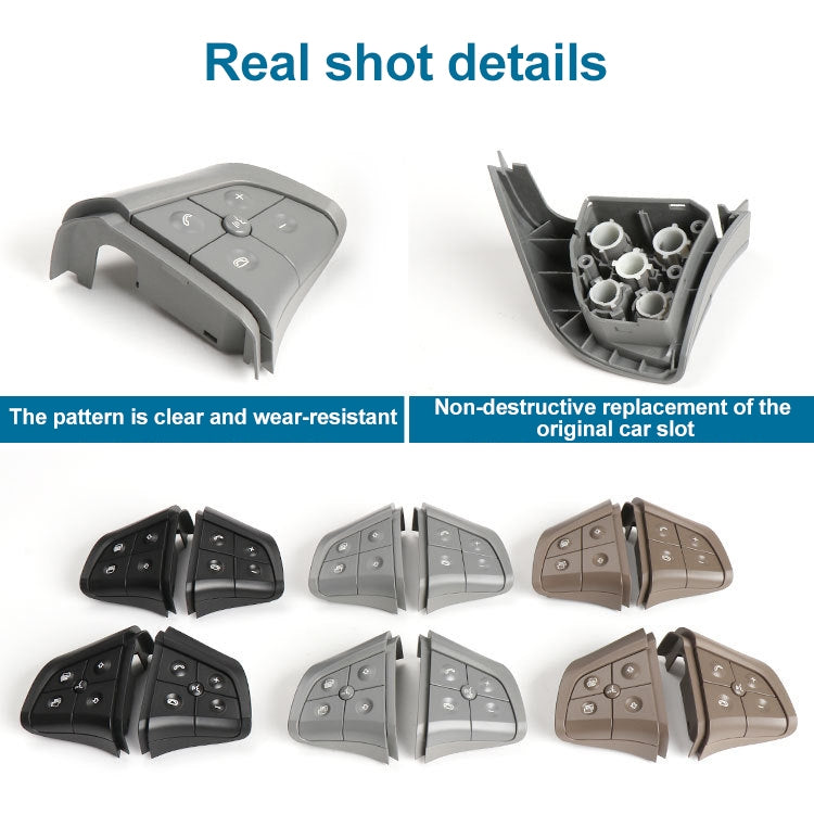 Set of 4-button steering wheel switch panels with different colors and rear clips