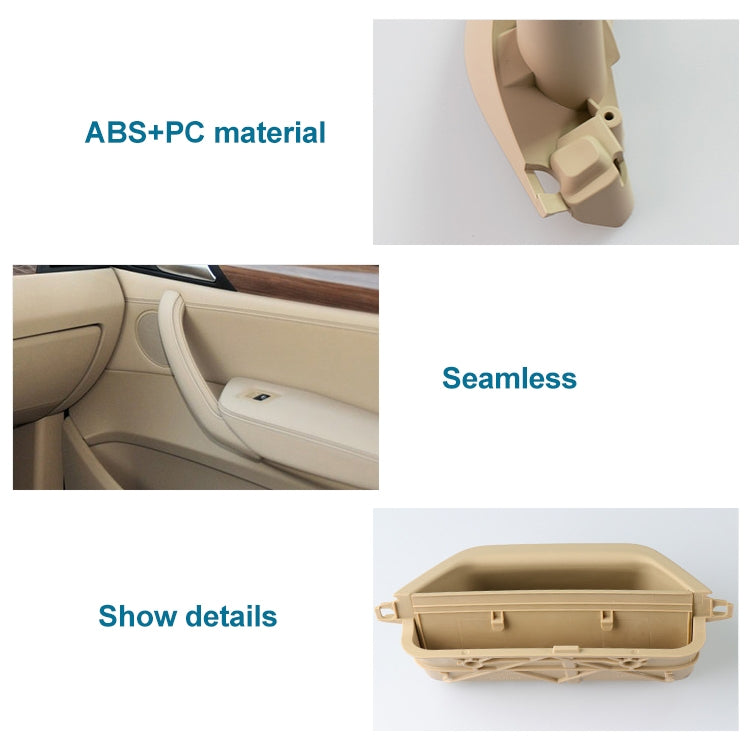 Beige inner door handle pull trim cover, showing materials and details