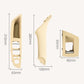 Beige interior door handle trim cover with measured dimensions for the long and square pieces