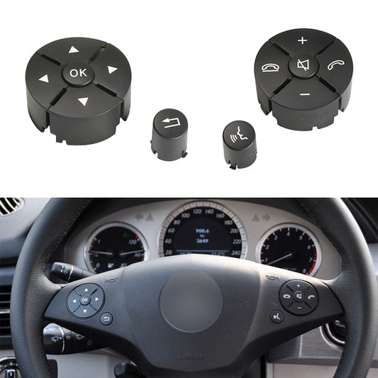 Black steering wheel switch button panel set with OK and directional icons, plus switches