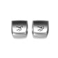 Car trunk switch button pair, silver caps with trunk icon on front faces