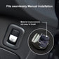 Car trunk switch button with trunk icon, black bezel and visible inner release pieces