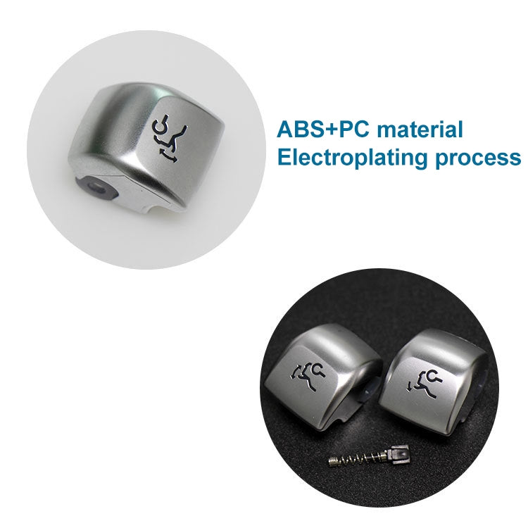 Pair of trunk release switch buttons, metallic finish