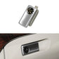 Car glove box handle switch with silver housing and black key cylinder