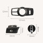 Black headlight switch panel with circular dial and side buttons, size diagram