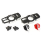 Headlight switch components: black and red knobs with mounting clips